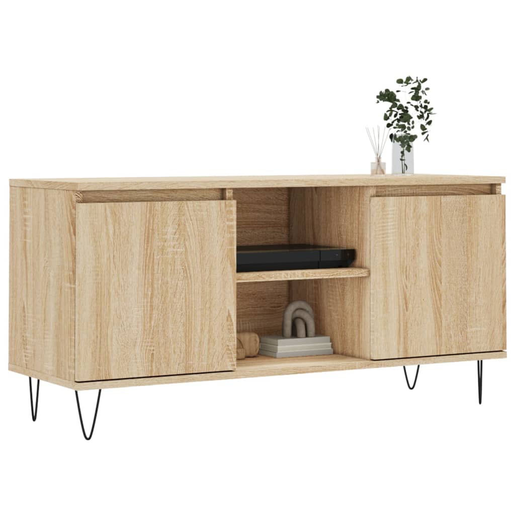 tv-bord 104x35x50 cm konstrueret træ sonoma-eg
