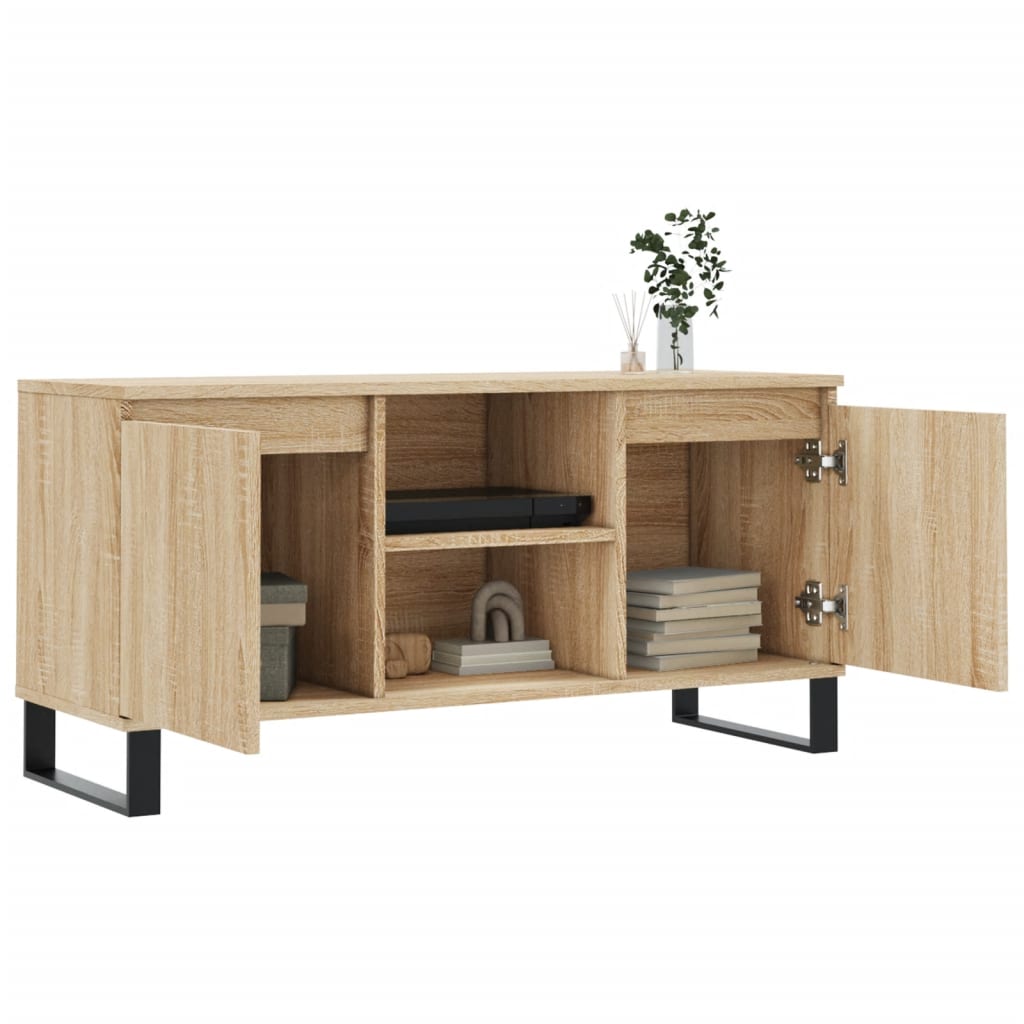 tv-bord 104x35x50 cm konstrueret træ sonoma-eg