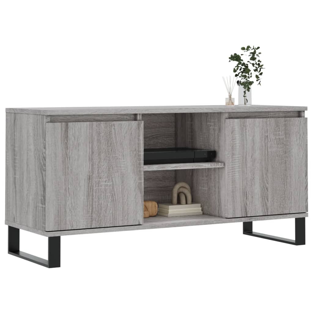 tv-bord 104x35x50 cm konstrueret træ grå sonoma-eg