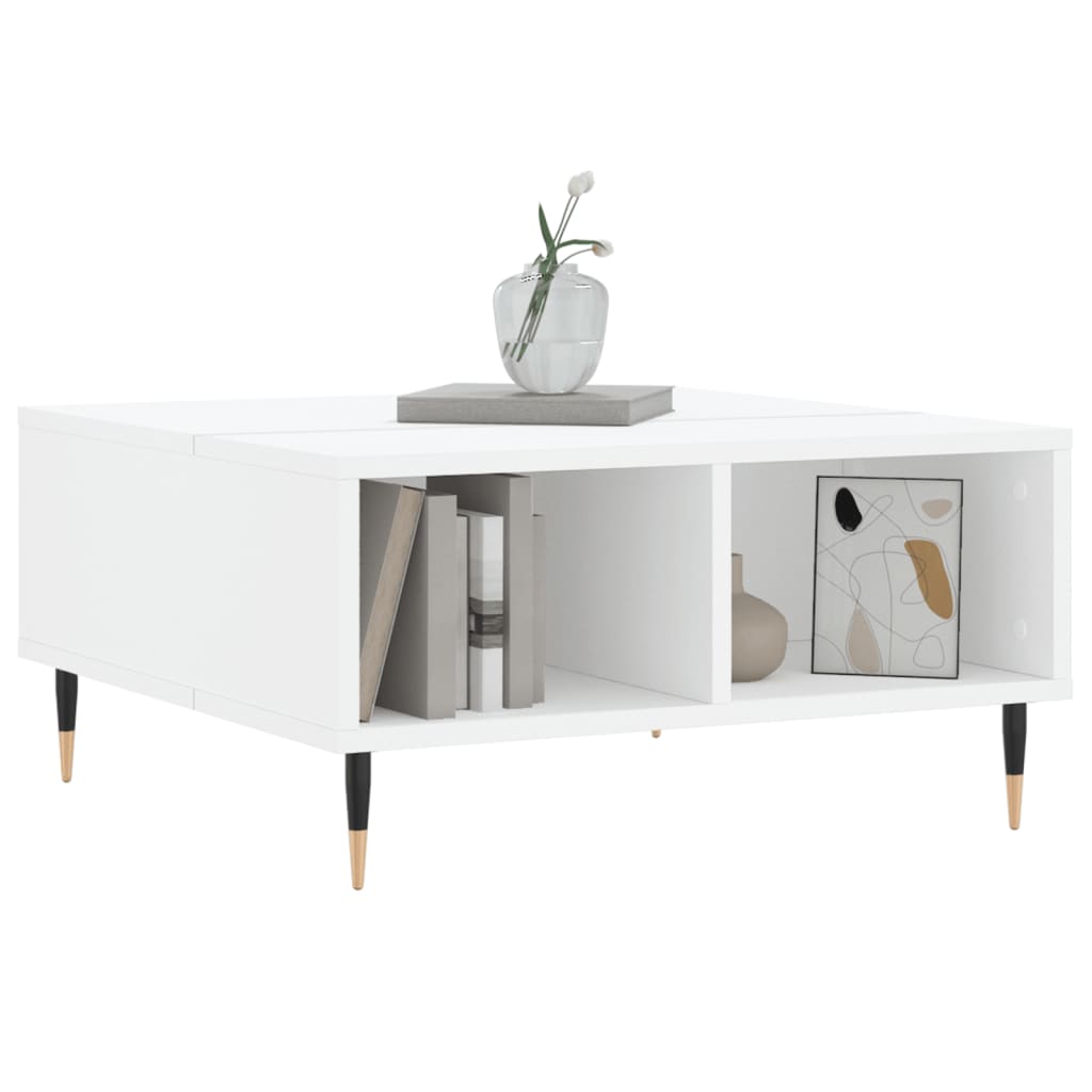 sofabord 60x60x30 cm konstrueret træ hvid