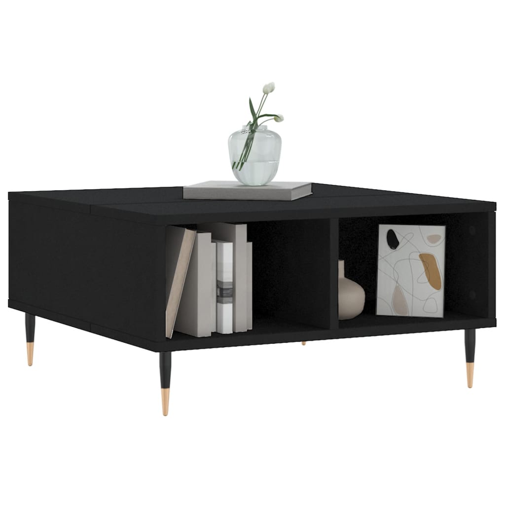 sofabord 60x60x30 cm konstrueret træ sort