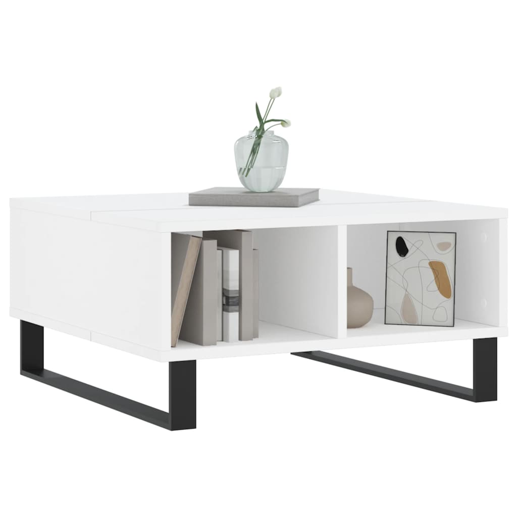 sofabord 60x60x30 cm konstrueret træ hvid