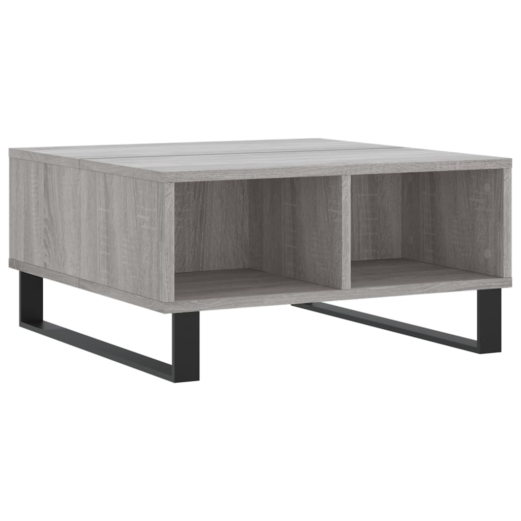 sofabord 60x60x30 cm konstrueret træ grå sonoma-eg