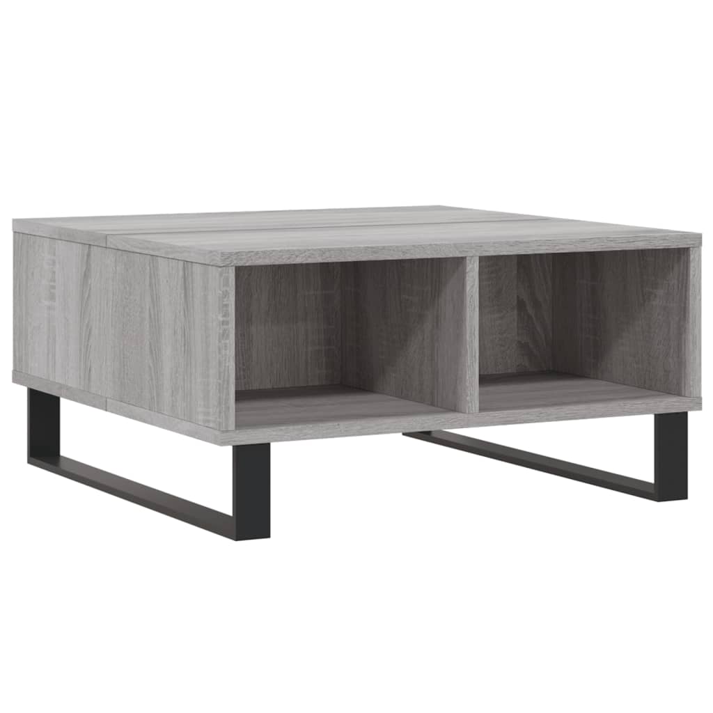 sofabord 60x60x30 cm konstrueret træ grå sonoma-eg