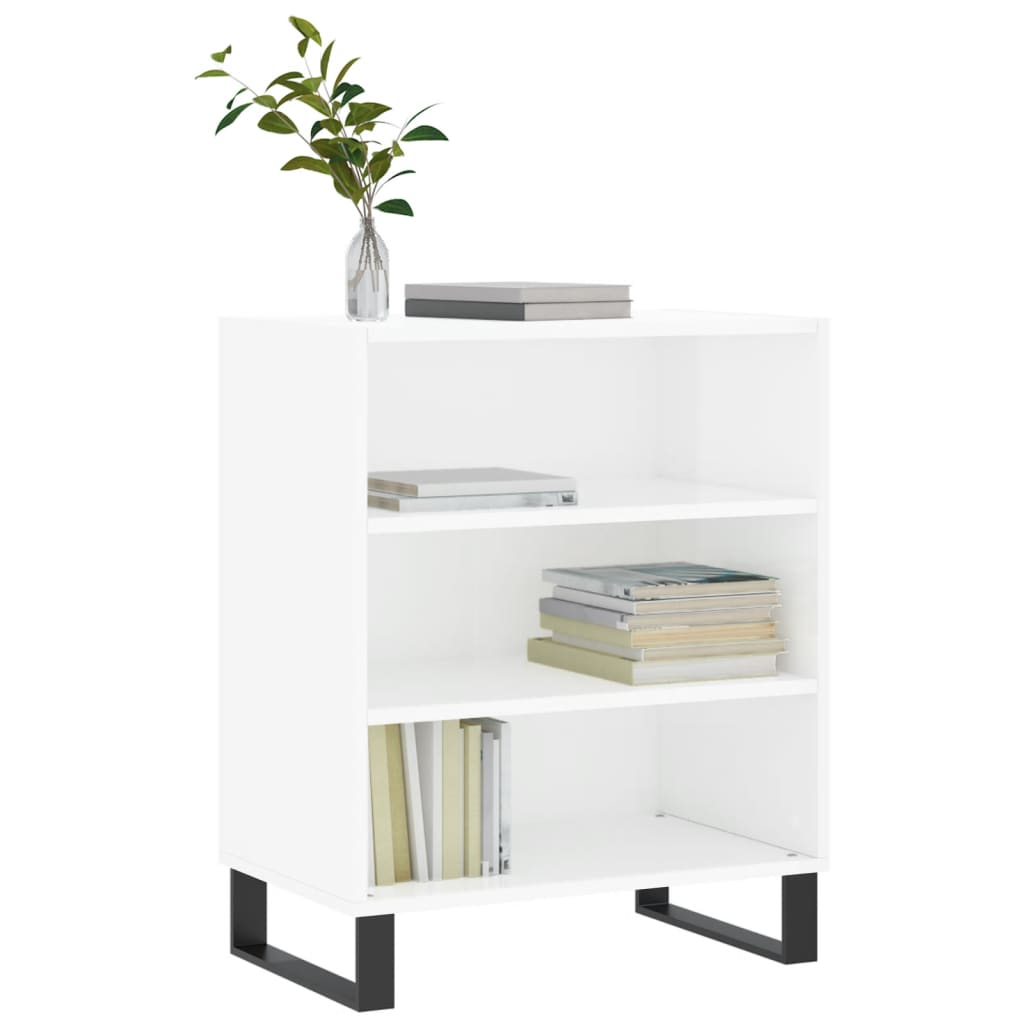 skænk 57x35x70 cm konstrueret træ hvid højglans