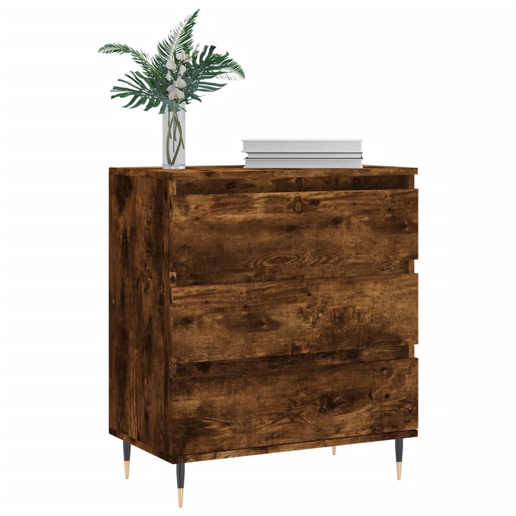skænk 60x35x70 cm konstrueret træ røget egetræsfarve