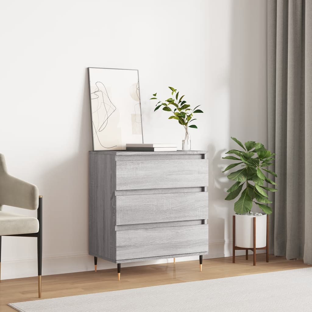 skænk 60x35x70 cm konstrueret træ grå sonoma-eg