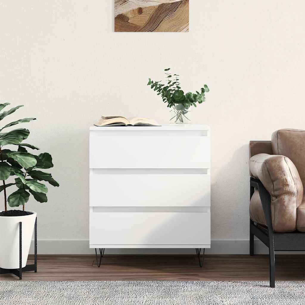 skænk 60x35x70 cm konstrueret træ hvid