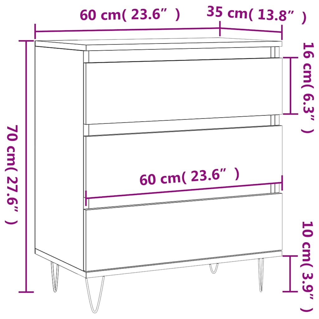 skænk 60x35x70 cm konstrueret træ sonoma-eg