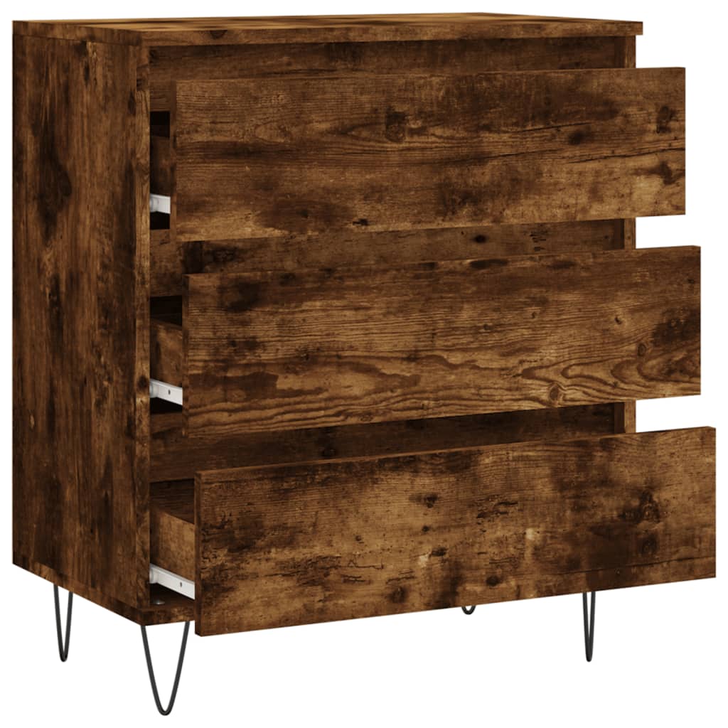 skænk 60x35x70 cm konstrueret træ røget egetræsfarve