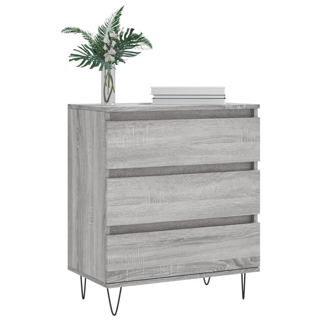 skænk 60x35x70 cm konstrueret træ grå sonoma-eg