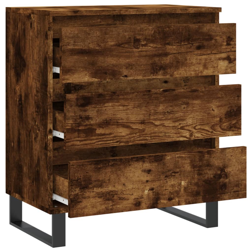skænk 60x35x70 cm konstrueret træ røget egetræsfarve