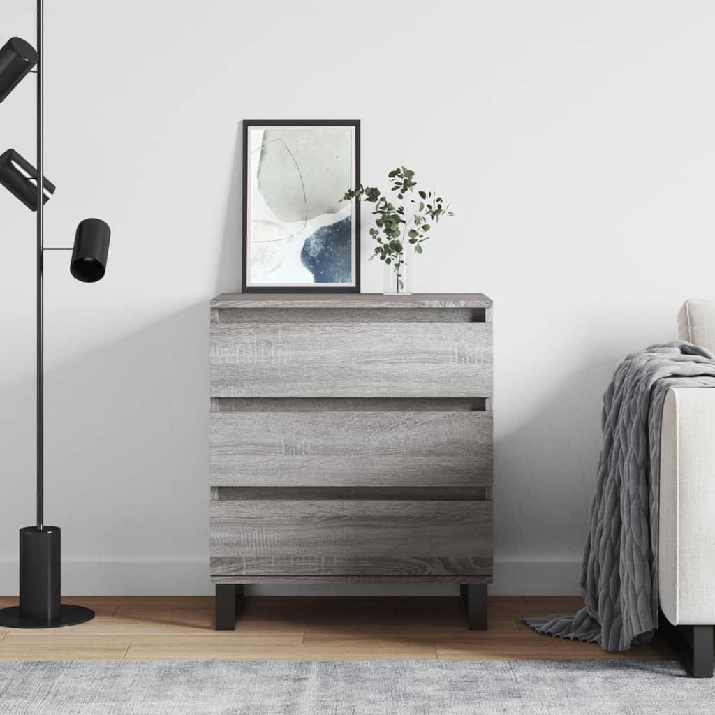 skænk 60x35x70 cm konstrueret træ grå sonoma-eg