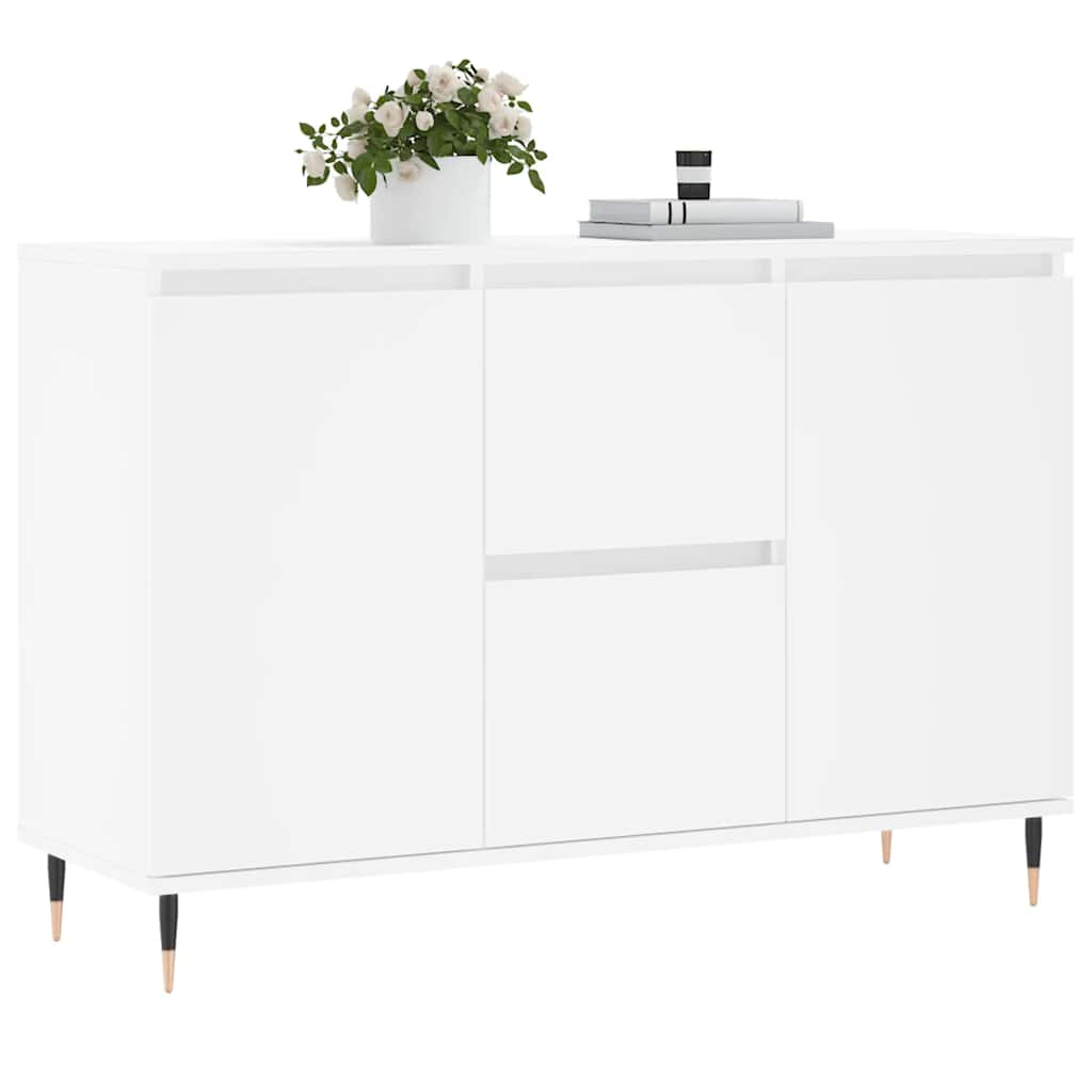 skænk 101,5x35x70 cm konstrueret træ hvid
