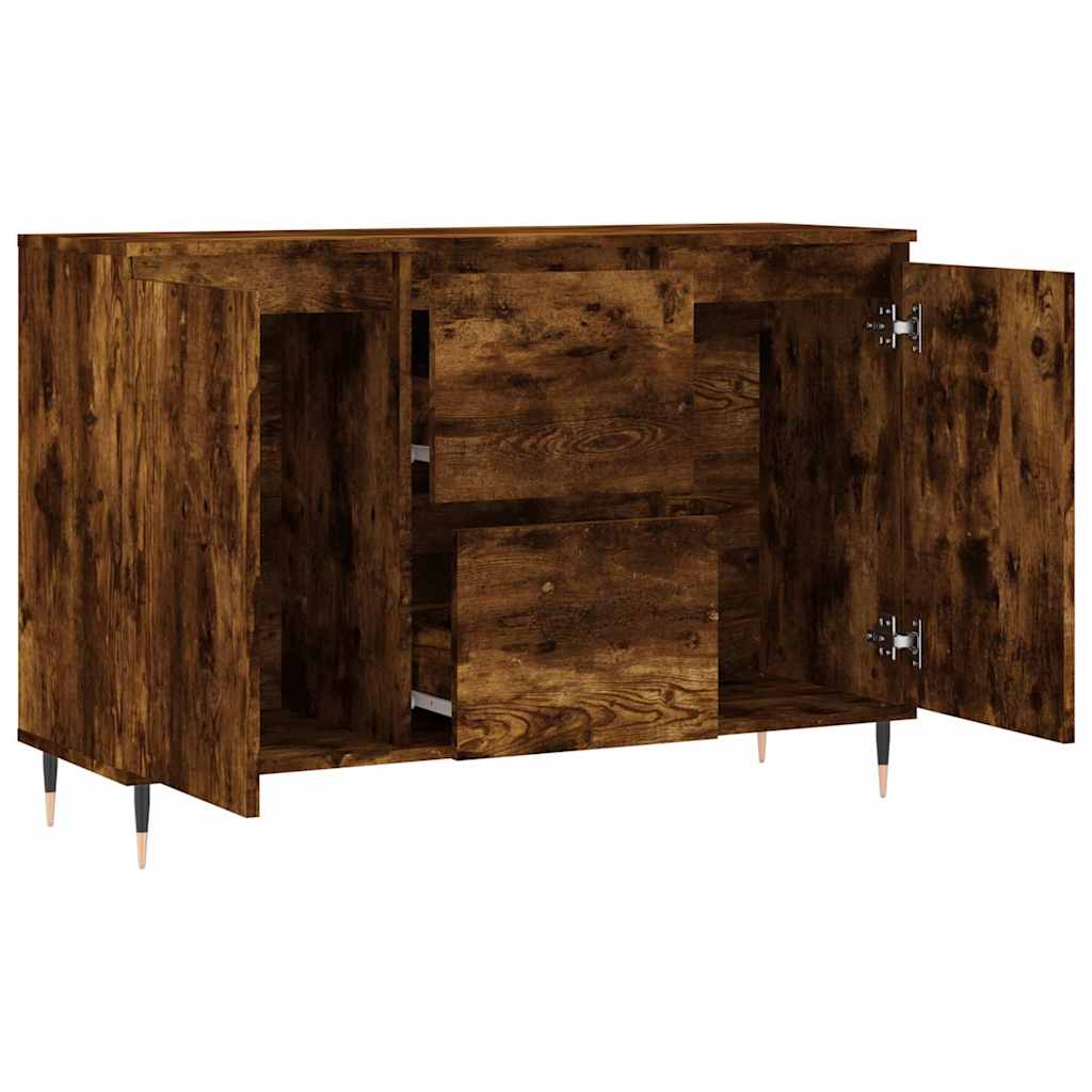 skænk 101,5x35x70 cm konstrueret træ røget egetræsfarve