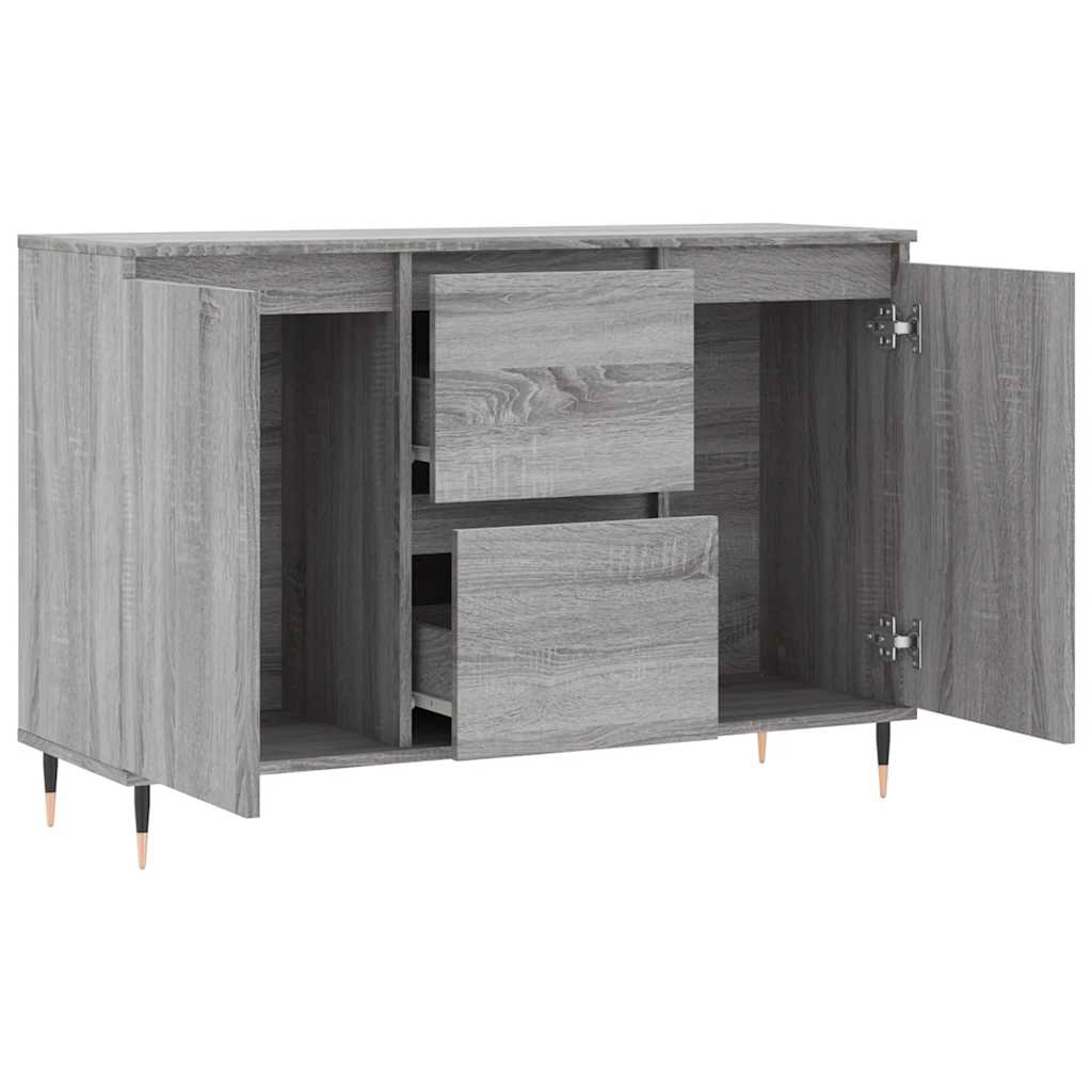skænk 101,5x35x70 cm konstrueret træ grå sonoma-eg