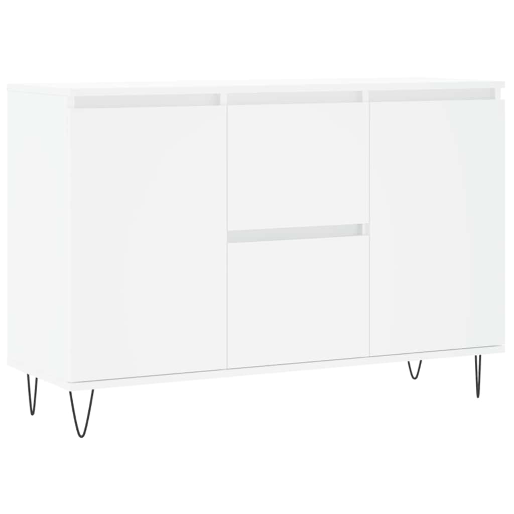 skænk 101,5x35x70 cm konstrueret træ hvid