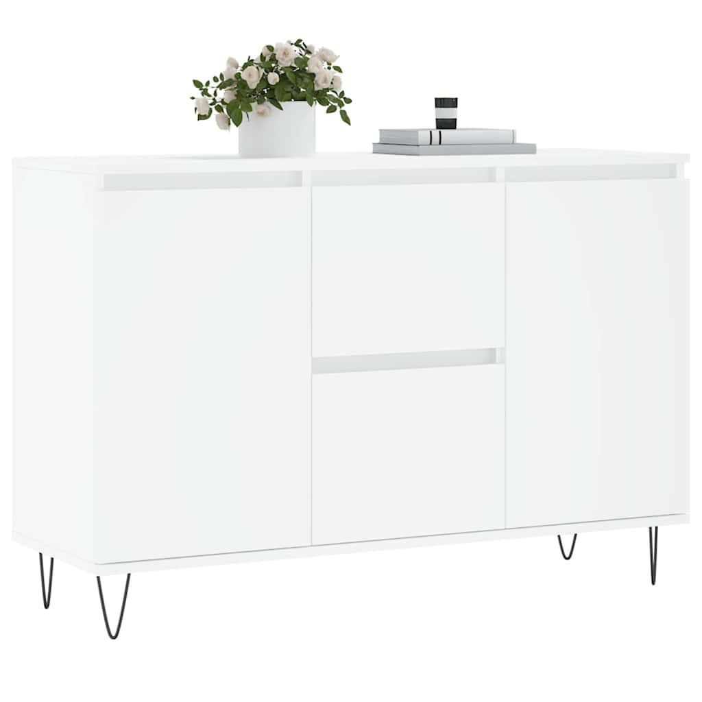 skænk 101,5x35x70 cm konstrueret træ hvid