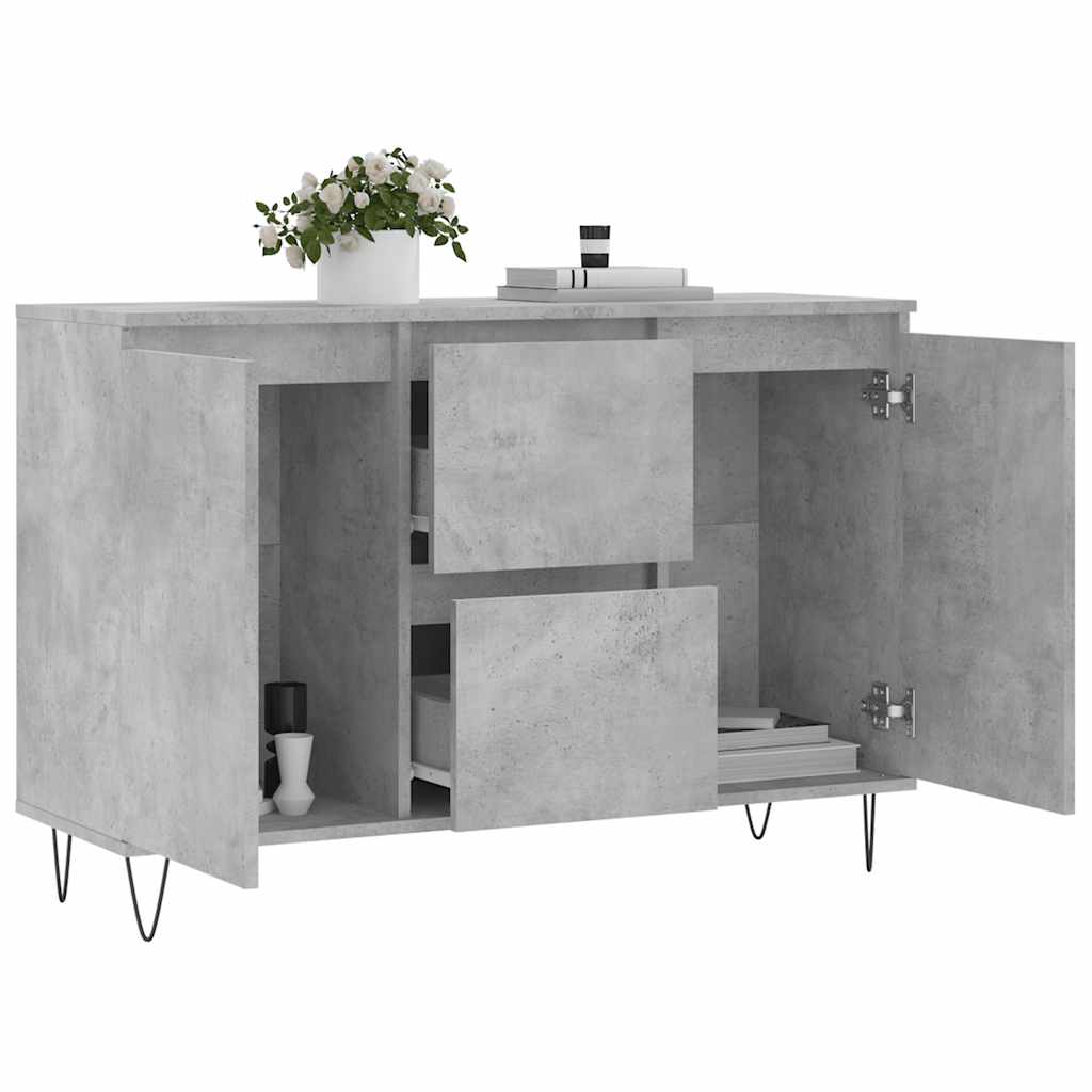 skænk 101,5x35x70 cm konstrueret træ betongrå