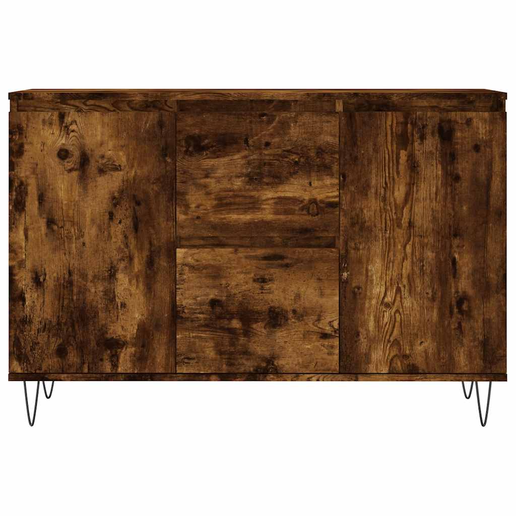 skænk 101,5x35x70 cm konstrueret træ røget egetræsfarve