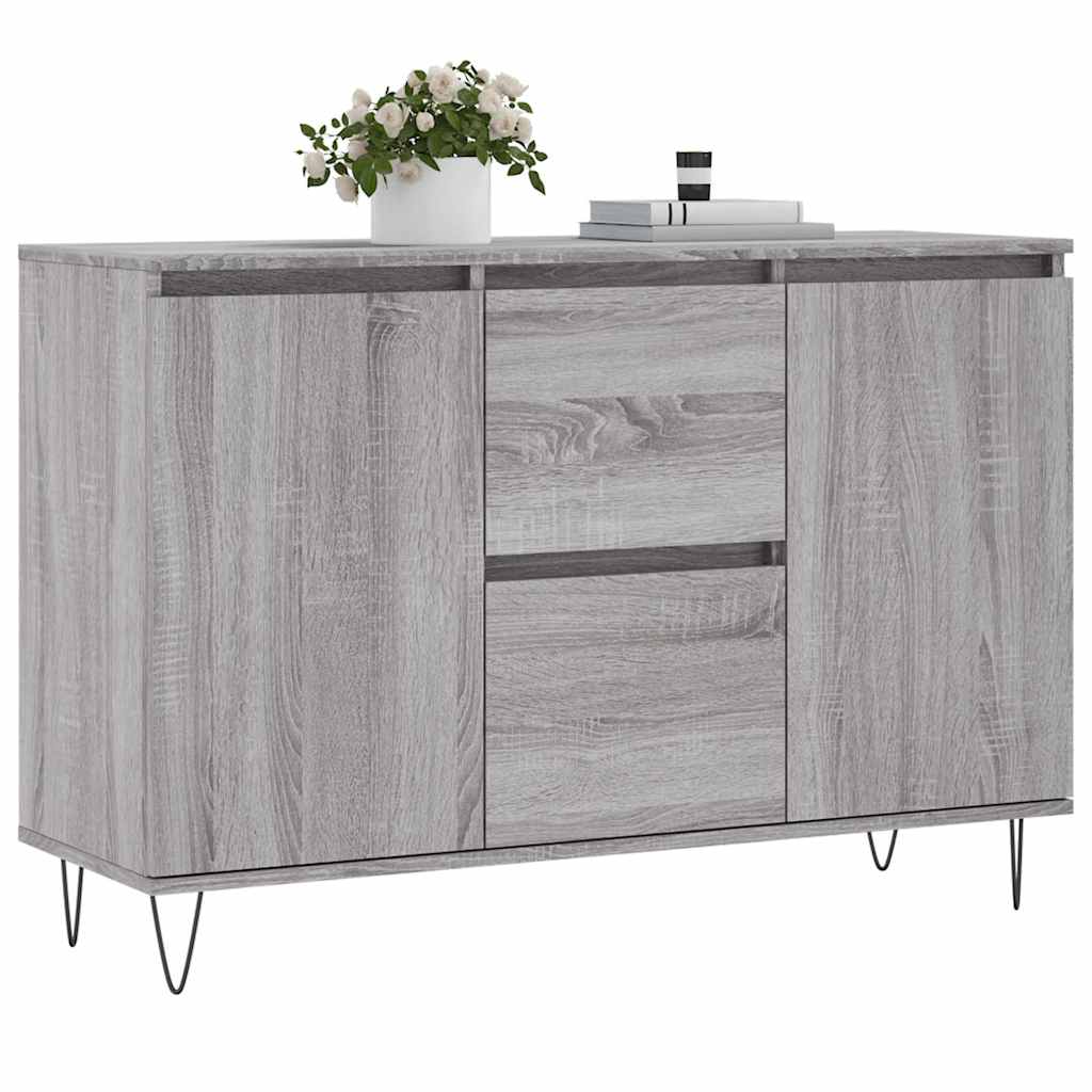skænk 101,5x35x70 cm konstrueret træ grå sonoma-eg
