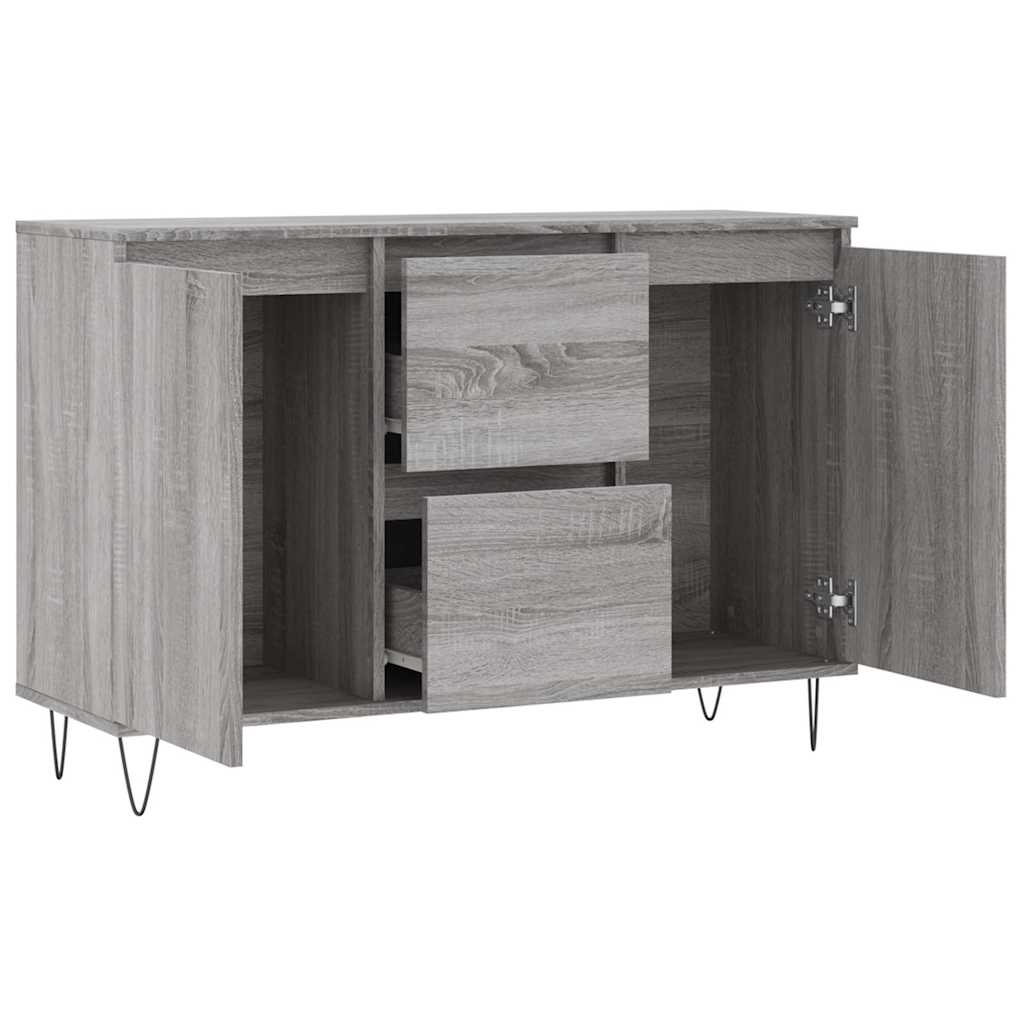 skænk 101,5x35x70 cm konstrueret træ grå sonoma-eg
