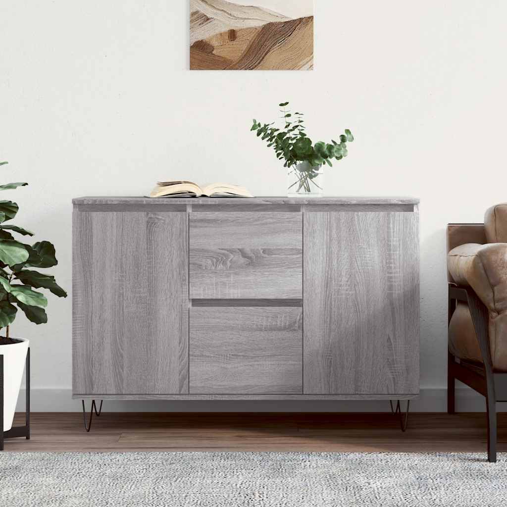 skænk 101,5x35x70 cm konstrueret træ grå sonoma-eg