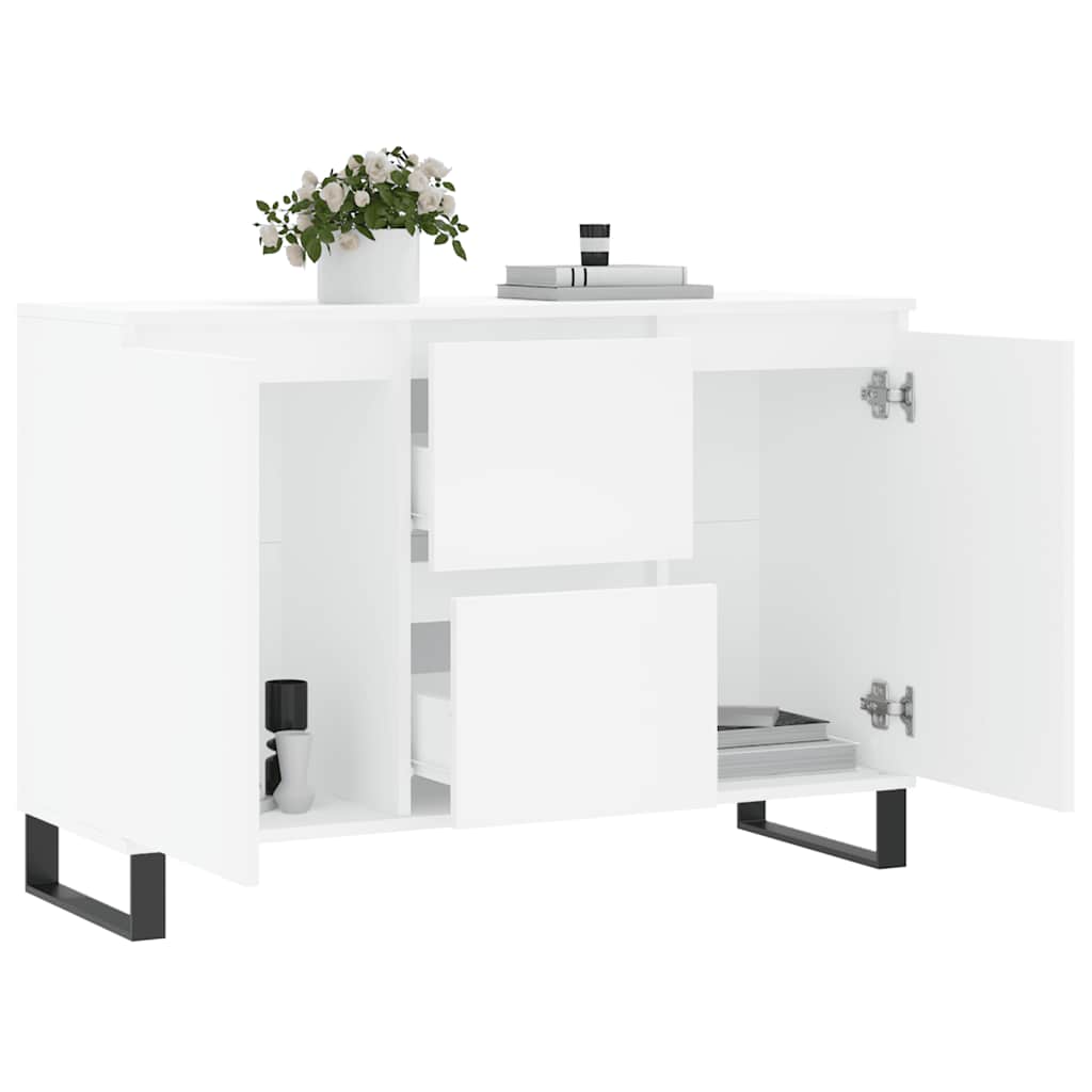 skænk 101,5x35x70 cm konstrueret træ hvid