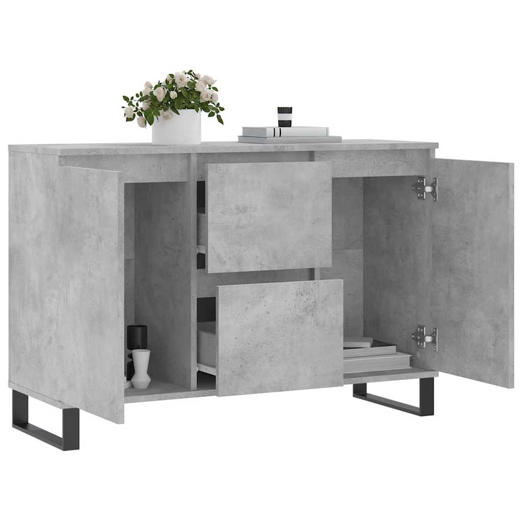 skænk 101,5x35x70 cm konstrueret træ betongrå