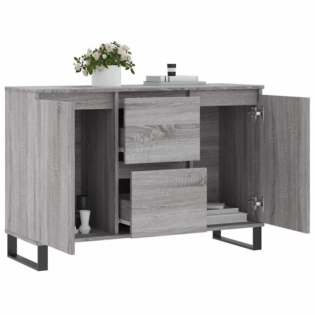 skænk 101,5x35x70 cm konstrueret træ grå sonoma-eg