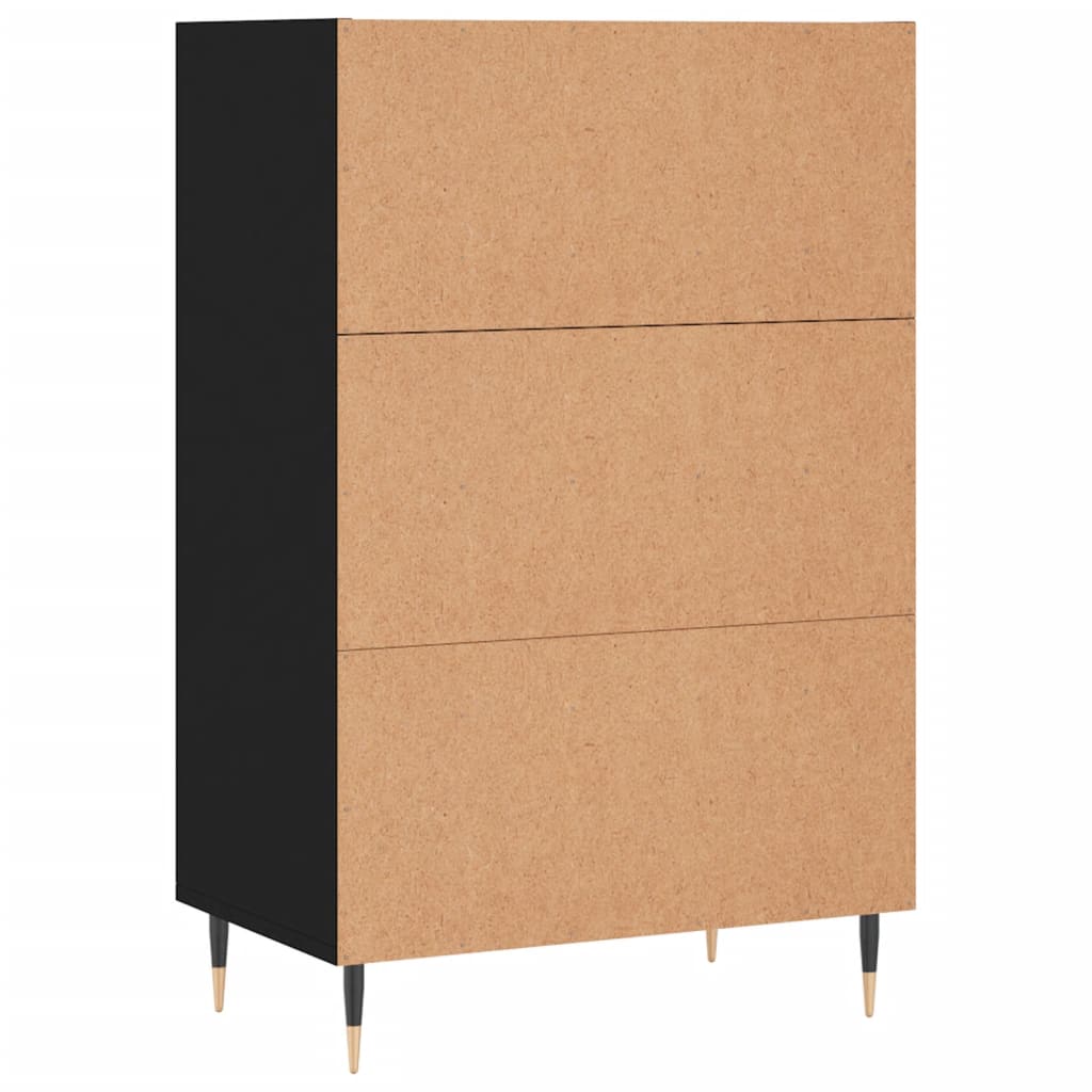 højskab 57x35x90 cm konstrueret træ sort