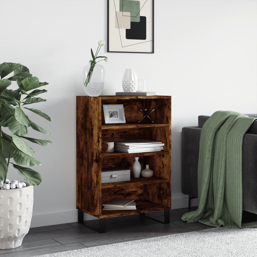 skab 57x35x90 cm konstrueret træ røget egetræ