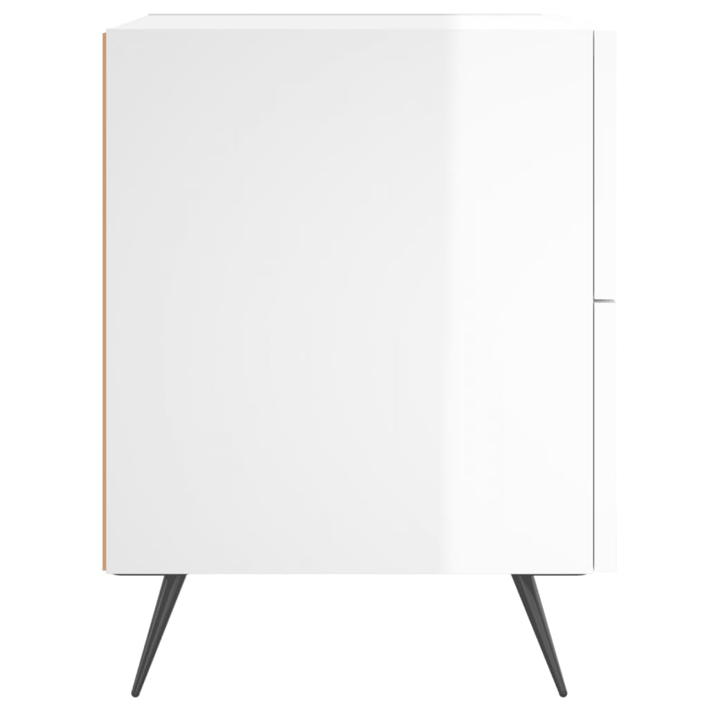 sengebord 40x35x47,5 cm konstrueret træ hvid højglans