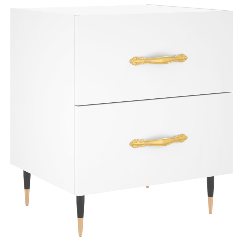 sengeborde 2 stk. 40x35x47,5 cm konstrueret træ hvid