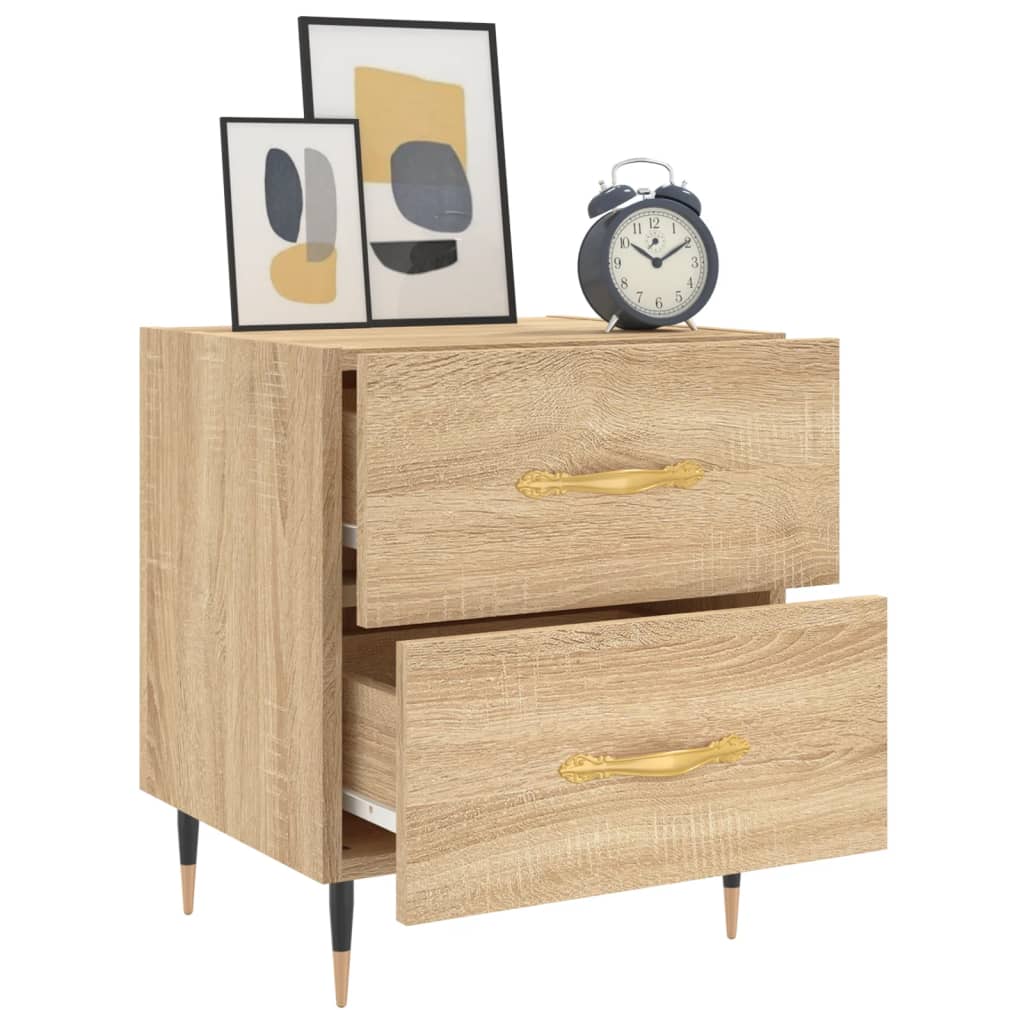 sengebord 40x35x47,5 cm konstrueret træ sonoma-eg