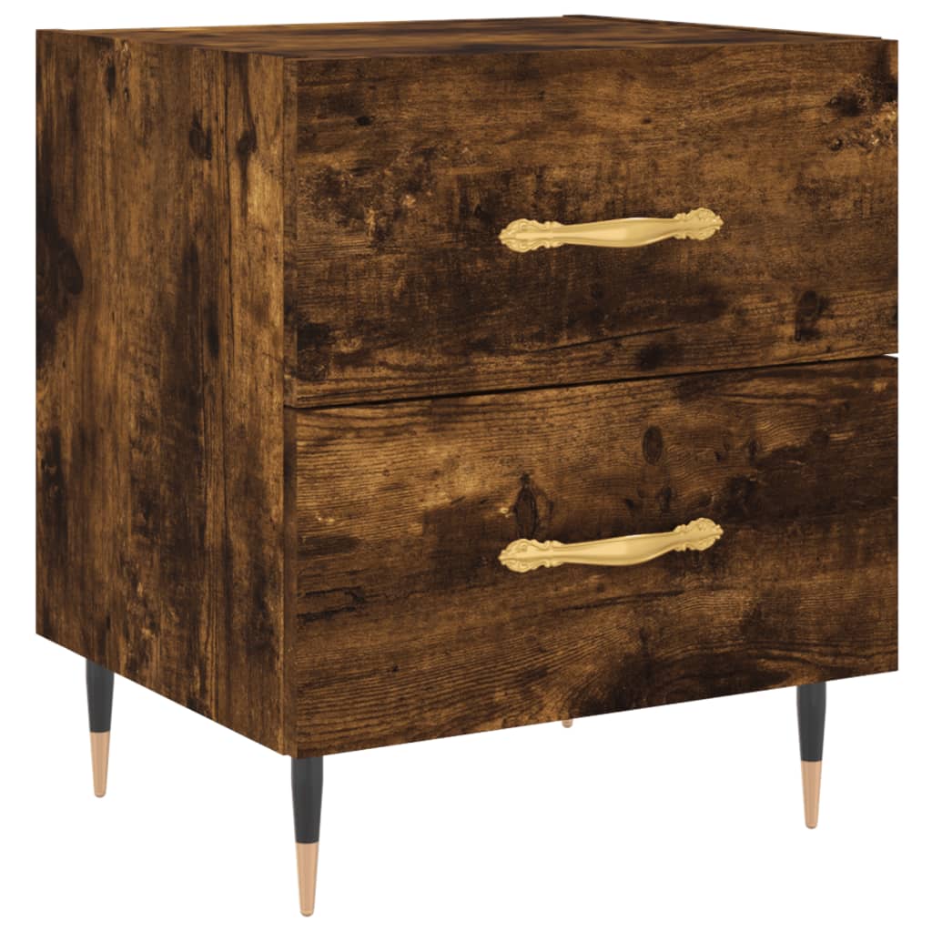 sengebord 40x35x47,5 cm konstrueret træ røget egetræ