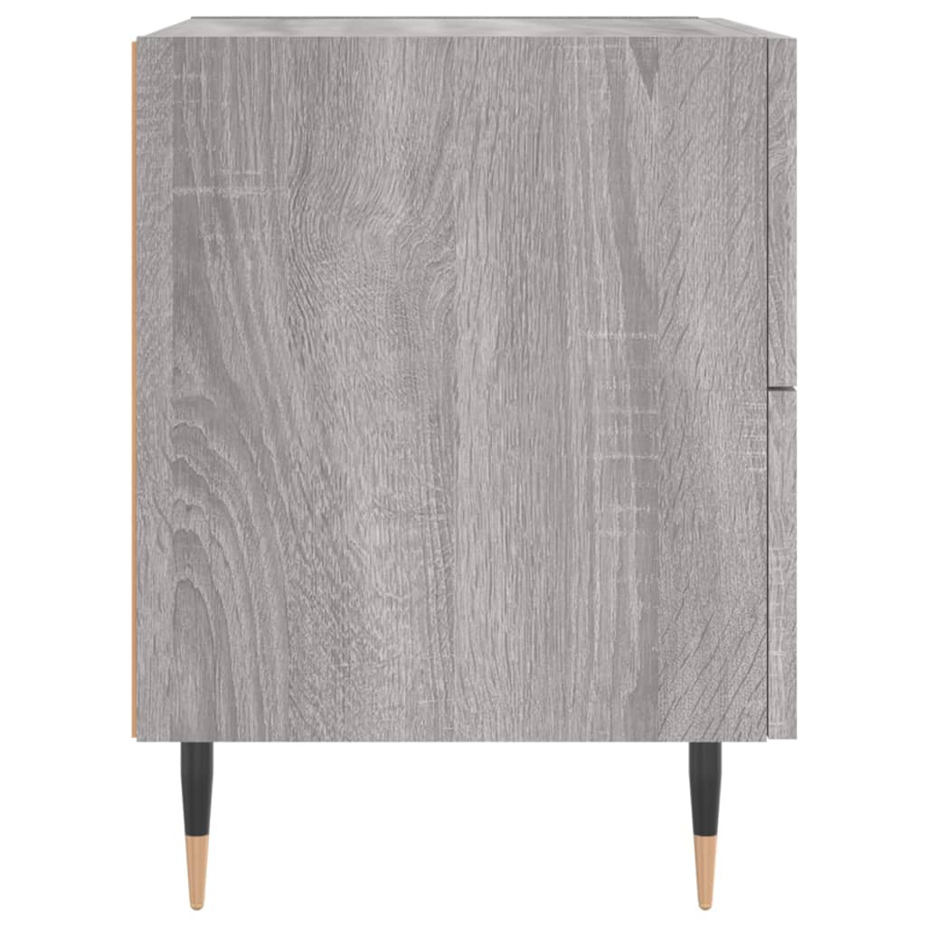 sengeborde 2 stk. 40x35x47,5 cm konstrueret træ grå sonoma-eg