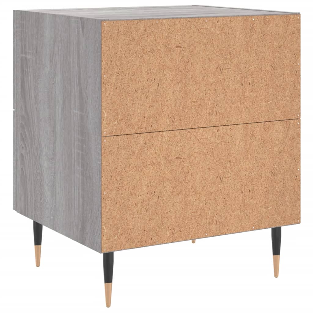 sengeborde 2 stk. 40x35x47,5 cm konstrueret træ grå sonoma-eg