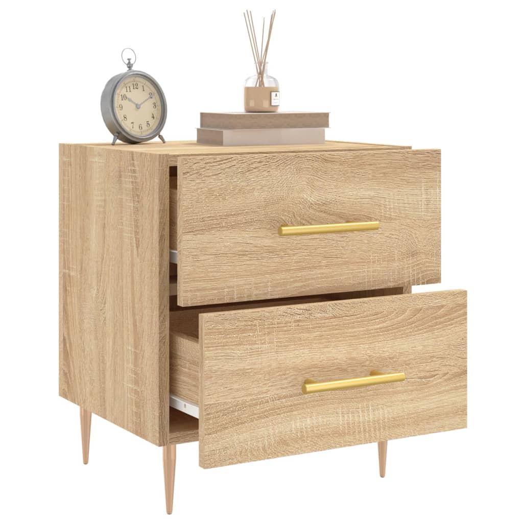 sengebord 40x35x47,5 cm konstrueret træ sonoma-eg