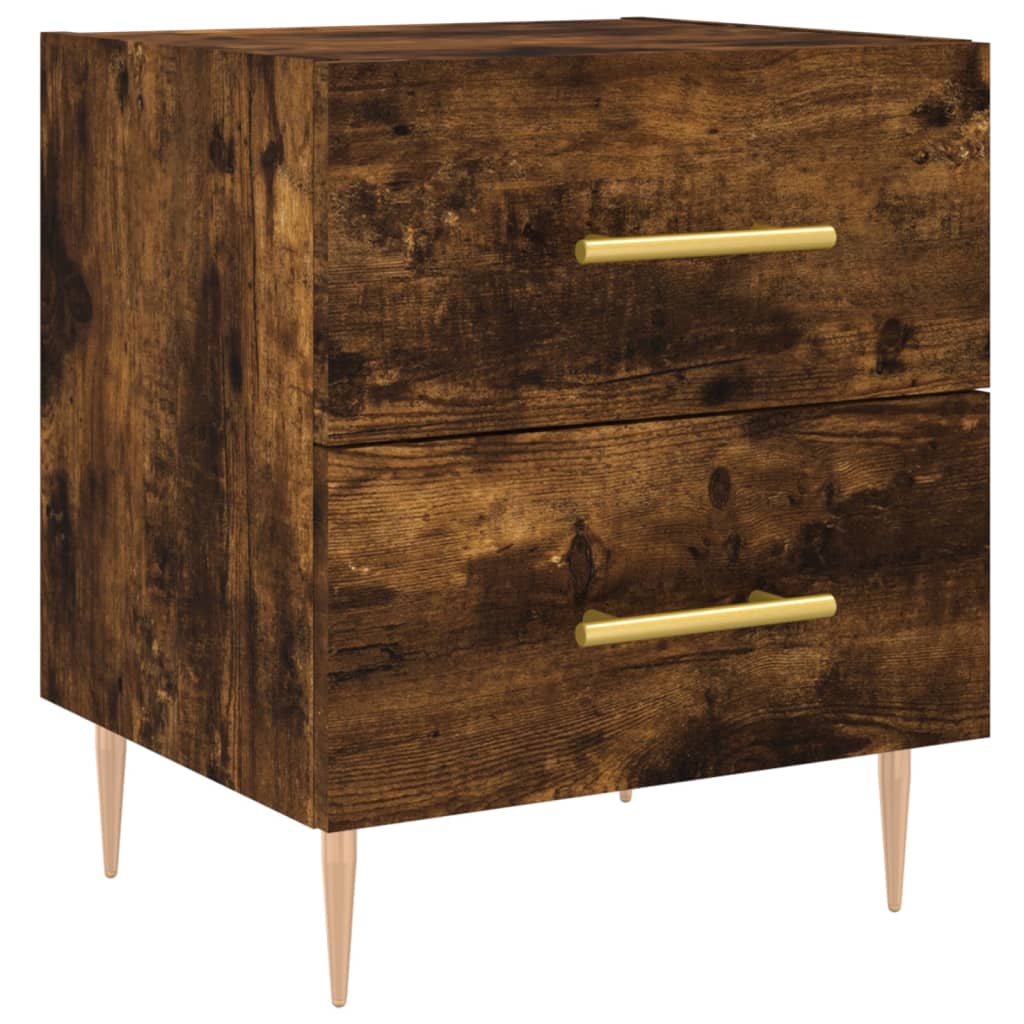 sengebord 40x35x47,5 cm konstrueret træ røget egetræ