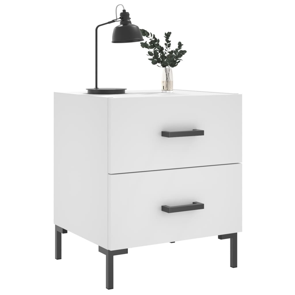 sengebord 40x35x47,5 cm konstrueret træ hvid