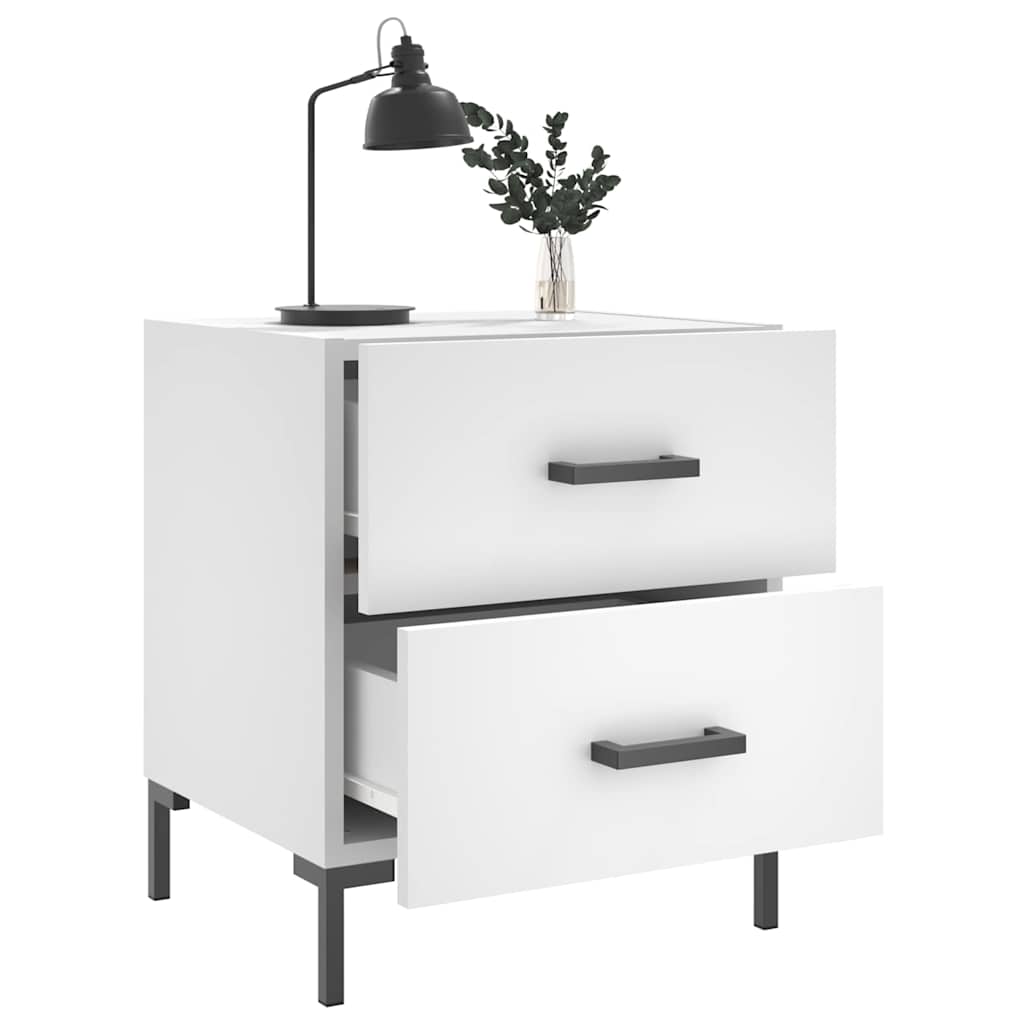 sengeborde 2 stk. 40x35x47,5 cm konstrueret træ hvid