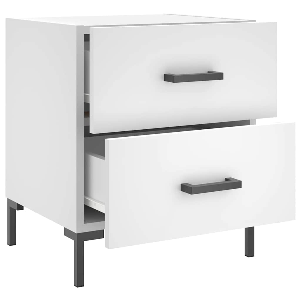 sengeborde 2 stk. 40x35x47,5 cm konstrueret træ hvid
