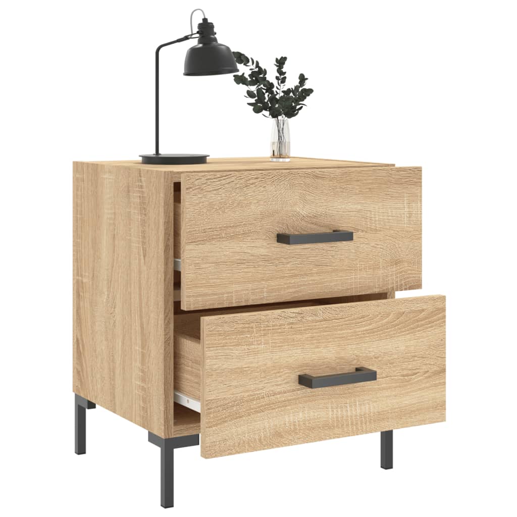 sengebord 40x35x47,5 cm konstrueret træ sonoma-eg
