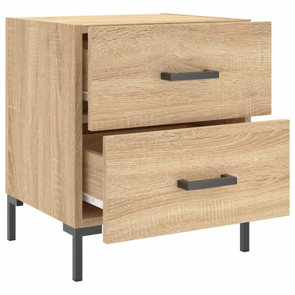 sengebord 40x35x47,5 cm konstrueret træ sonoma-eg