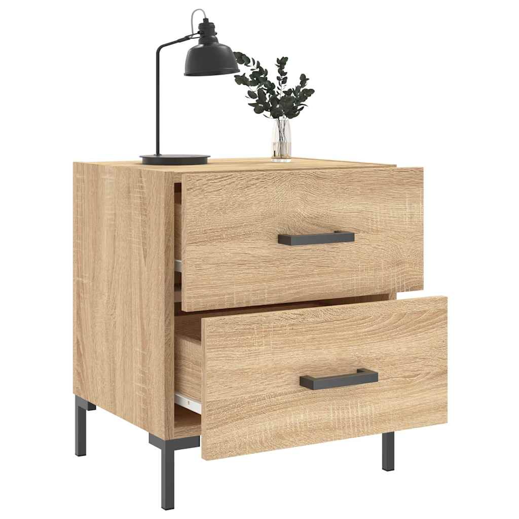 sengeborde 2 stk. 40x35x47,5 cm konstrueret træ sonoma-eg