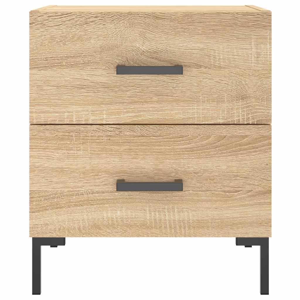 sengeborde 2 stk. 40x35x47,5 cm konstrueret træ sonoma-eg