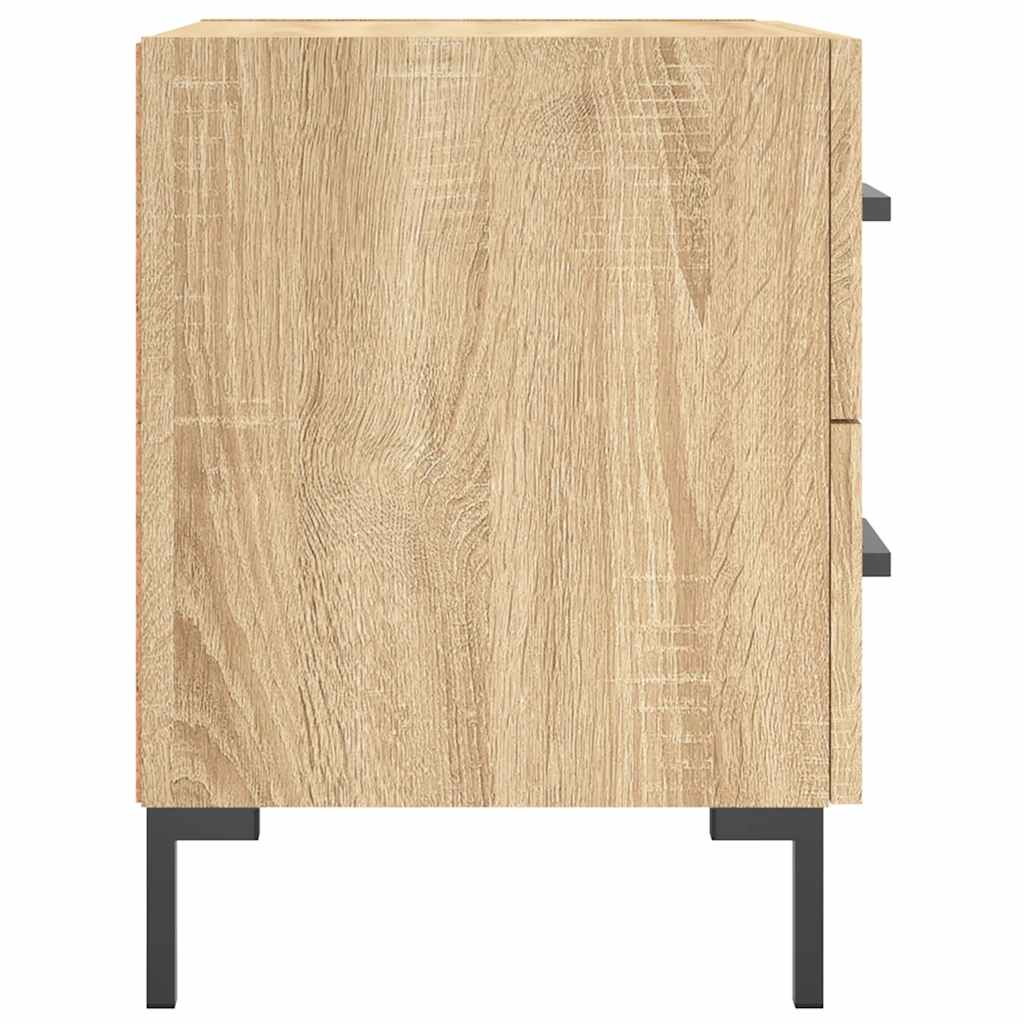 sengeborde 2 stk. 40x35x47,5 cm konstrueret træ sonoma-eg