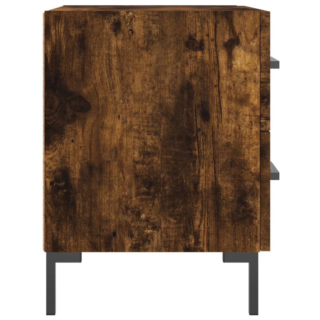 sengebord 40x35x47,5 cm konstrueret træ røget egetræ