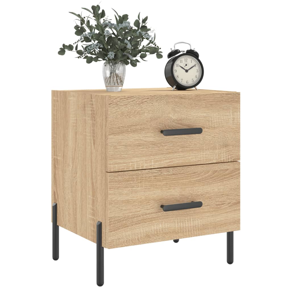 sengebord 40x35x47,5 cm konstrueret træ sonoma-eg